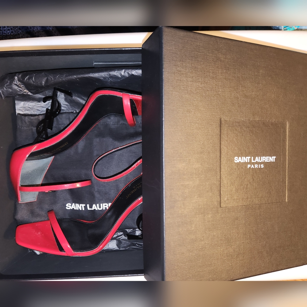 Saint Laurent Opyum Red Patent Leather Heels